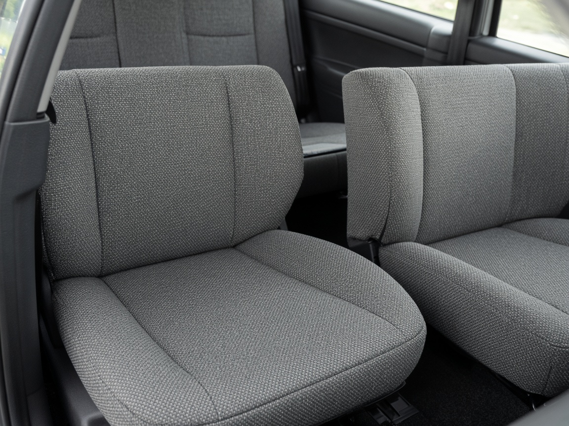 Grey fabric seat covers on car seats